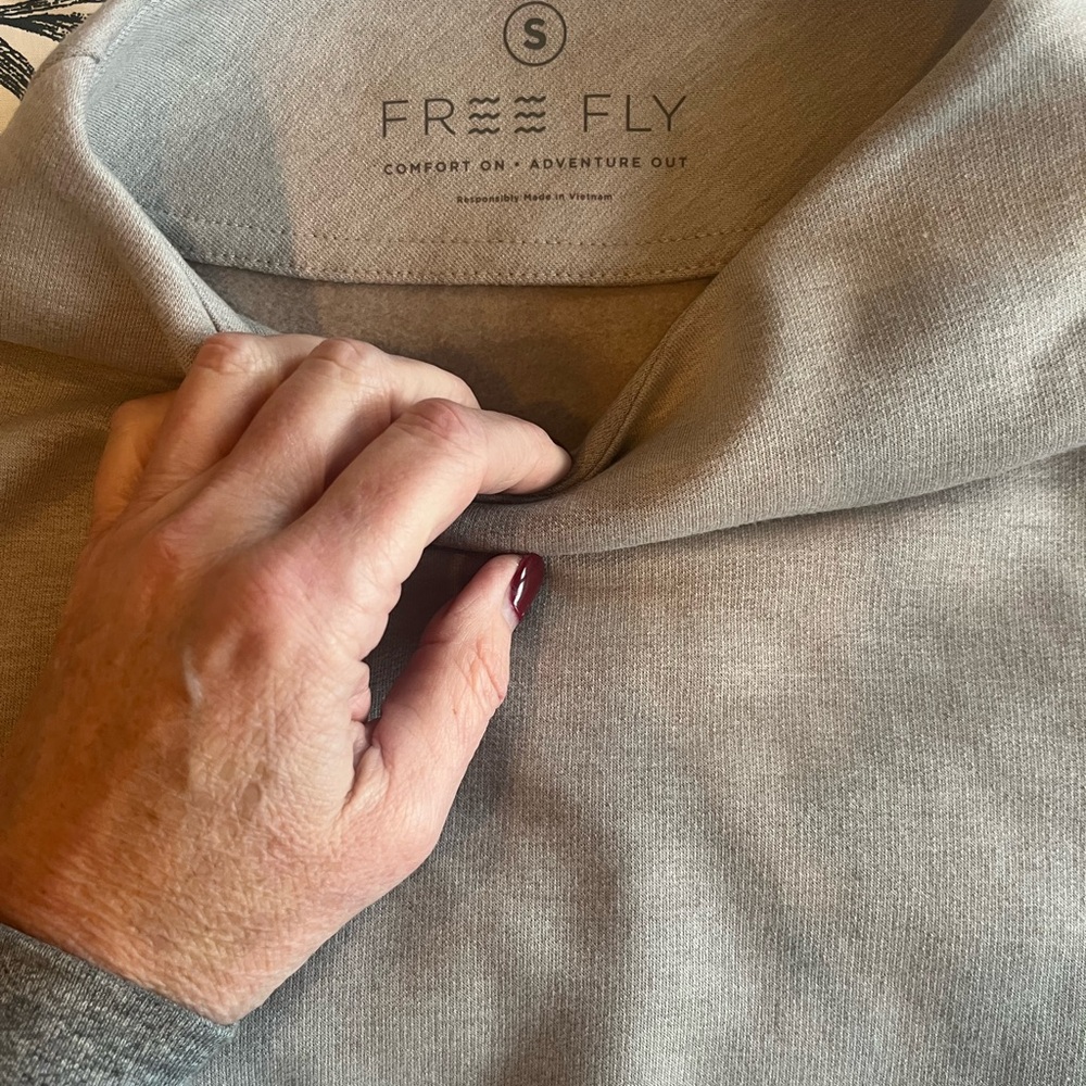 Free Fly Apparel Women's Taupe Sweatshirt - Picture 3 of 4